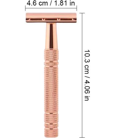 Jodial Safety Edge Razors for Men & Women | Reusable Zinca Alloy Razors with 10 Double Safety Razor Blades - Rose Gold - Buy Online on GoSupps.com