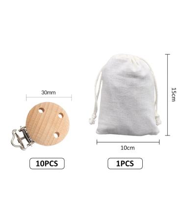 10PC Wooden Pacifier Clip Set - DIY Pacifier Chain & Stroller Accessories | International Shipping - Buy Online on GoSupps.com
