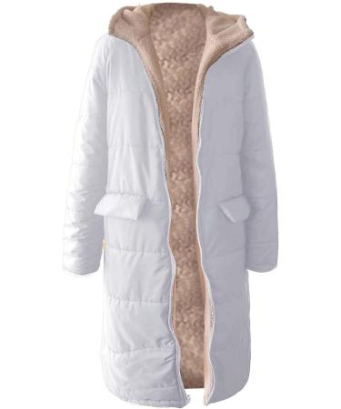 Shop Hanxiulin Oversized Plush Jacket for Women - Warm Lined Winter Coat Reversible Casual Fashion Hoodie - Buy Online on GoSupps.com