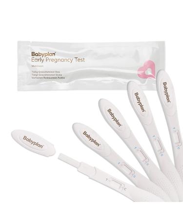 5 x Pregnancy Test Midstream Babyplan- Early Pregnancy Tests - (HCG 10mIU Very Sensitive- Early Detection) - Hygienic Pregnancy. Test for Baby Planning - Easy to Use Long Stick 5 Count (Pack of 1) - Buy Online on GoSupps.com