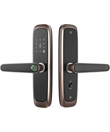 Electronic Smart Door Lock with Biometric Fingerprint/Smart Card/Password/Key Unlock/USB Emergency Charge (Color : Gray) (Gray) - Buy Online on GoSupps.com