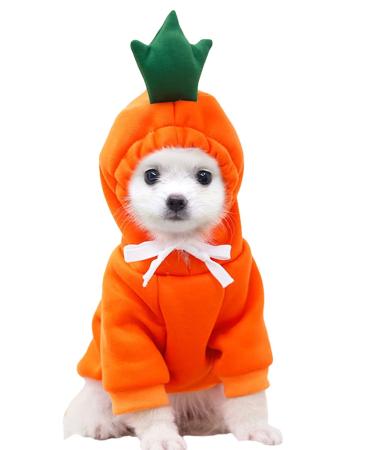 Xiaoyu pet clothing dog hoodies warm sweatshirt coat puppy autumn winter clothing overall with fruit hood carrot l l carrot - Buy Online on GoSupps.com