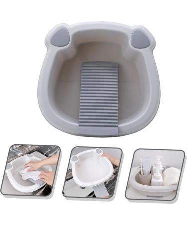 Hohopeti 1 Set wash basin hand wash clothes laundry washboard washing clothes board ice bucket baby household Grey 30x29cm - Buy Online on GoSupps.com