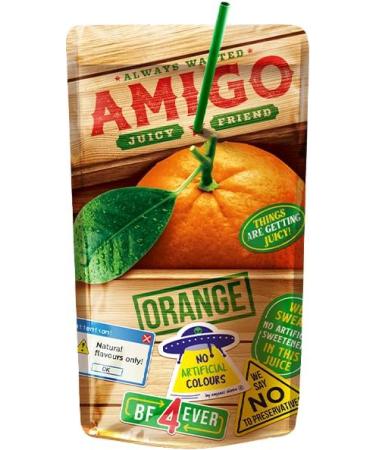 Amigo Juicy Friend Soft Drinks 200ml Pack of 8 Always Wanted (Orange 1 Can) - Buy Online on GoSupps.com