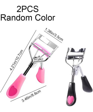 2 Pcs Eyelash Comb Curlers with Built-in Comb Lash Curlers Stainless Steel Eye Lashes Curlers for Eyelash Girls(Random Color) - Buy Online on GoSupps.com