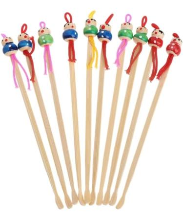 10Pcs Cartoon Bamboo Earpick Spoon Set for Dolls - Safe Earwax Removers - Buy Online on GoSupps.com