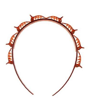 Headband Pressed Hairpin Multilayer Hollow Headband Bangs Fixed Clip Hairdressing Accessory Hair Band for Female Girl Coffee