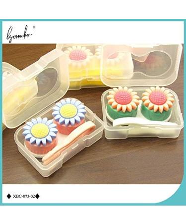 Cute Travel Sunflower Mini Portable Contact Lens Case Plastic Kit Holder Contact Lenses Box for Women - (Color:) - Buy Online on GoSupps.com