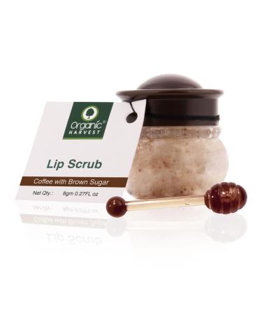 Lip Scrub with Coffee Extracts For Lightening & Brightening Dull Lips Infused with Natural Products to Dark and Damaged Lips Best for All 100% Organic -8 gms
