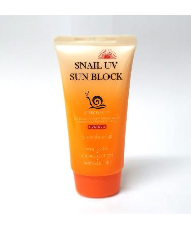 Jigott Snail UV Sun Block Cream SPF50+ PA+++ for Kids - 50ml Korean Cosmetics - Buy Online on GoSupps.com