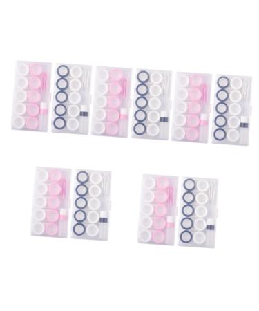 Healvian 10 sets Storage box for colored contact lenses contact lens container travel contact case contact cases Mass small contact case portable pp travel white tweezers