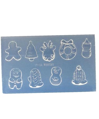Christmas Nail Stamping Silicone Diy Nail Designs Accessories Manicure Image Plate Stencil Tools For Women Finger Decor
