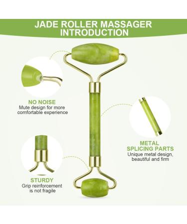 Uraqt Gua Sha & Facial Roller Set - Green Jade Massager for Skincare Fine Line Reduction & Valentine's Day Gifts - Buy Online on GoSupps.com