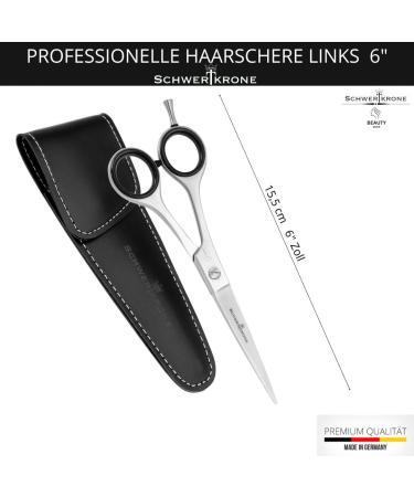 Schwertkrone Left-Handed Hair Cutting Scissors - Stainless Steel Hairdressing Shears Made in Germany - Best for Left-Handed Stylists - Buy Online on GoSupps.com
