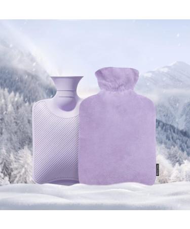 1L Hot Water Bottle with Soft Cover - 1000ml Hot Water Bag for Pain Relief - Purple - Buy Online on GoSupps.com