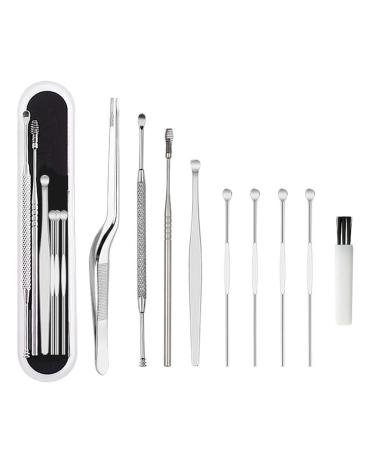 VSSIKTOR 8-part ear pimple-ear wage removal set reusable ear cleaner tool set for ear cleaning kit for removal of ear lax made of stainless steel