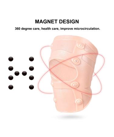 Thin Silicone Knee Compression Sleeve Support Brace - Waterproof Magnetic Massage Knee Pad Protector for Running Meniscus Tear Arthritis - Size L - Buy Online on GoSupps.com