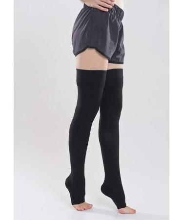 Keephen Medical High Compression Stockings for Varicose Veins - Edema Relief Grade Class II (23-32mmHg) Black Open Toe XL - International Shipping Available - Buy Online on GoSupps.com
