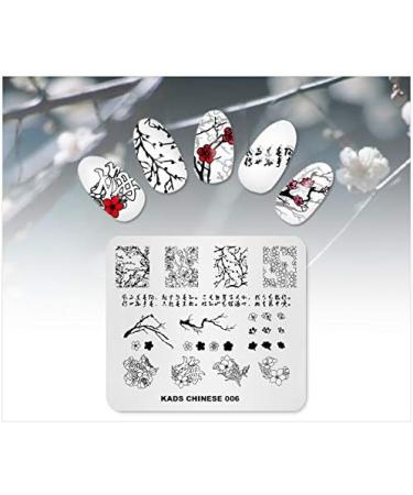 Alexnailart Chinese Style Plum Flower Nail Art Stamping Template (CN006) - Buy Online on GoSupps.com