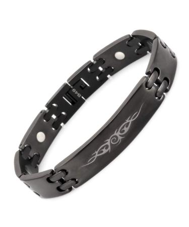 YUNCHUANG Magnetic Bands for Men Black Magnetic Bracelet Men s Bracelet Adjustable Length with Size Determination Tool
