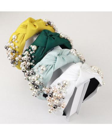 1 Piece Women's Wide Headband Vintage Pearl Headband Knotted Headband Hair Band Knot Headbands Headband Hair Accessories Headwear for Women Girls Light Grey lightgrey - Buy Online on GoSupps.com