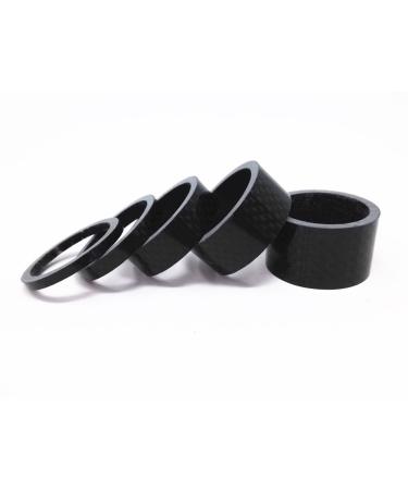 HONBAY 5pcs Carbon Fiber Bike Fork Washer Stem Spacers Bicycle Headset Washer