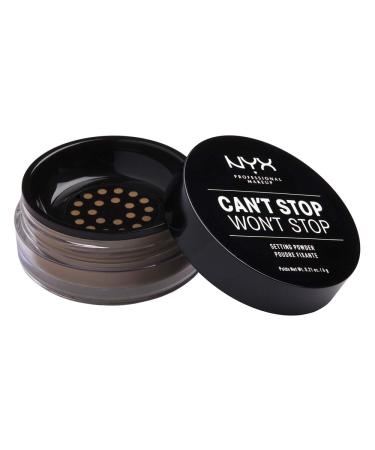 NYX Professional Makeup Powder Can't Stop Won't Stop Setting Powder Loose Fixing Powder Vegan Formula Matt Finish Oil-Apparently color: Medium Deep