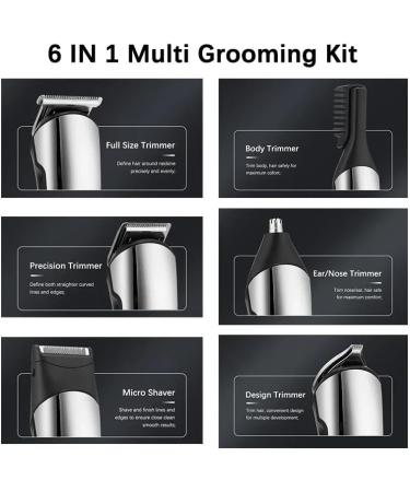 Premium 6-in-1 Hair Clippers for Men - Rechargeable Multi Grooming Kit | Cordless Beard Shaver & Trimmer - Buy Online on GoSupps.com