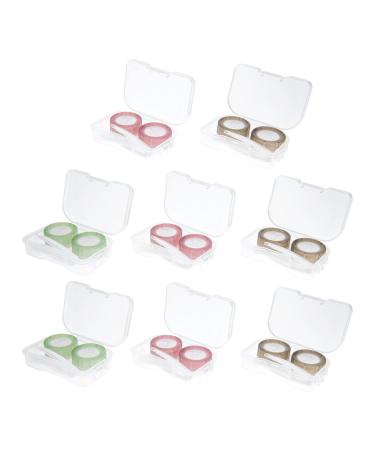 Healvian 8PCS contact lens case KIT Portable travel contact lens box with tweezers remover remover bottle for outdoor office daily daily