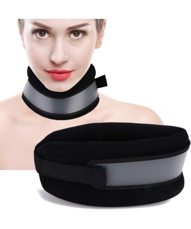Adjustable Ininosnp Neck Pull Device & Stretcher - Breathable Collar for Pain Relief & Neck Support - Black - Buy Online on GoSupps.com