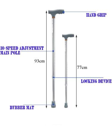 Crutch Aluminum Alloy Retractable Non-Slip Aged Walking Stick Rehabilitation Elderly Walker Basket Lucky Star - Buy Online on GoSupps.com