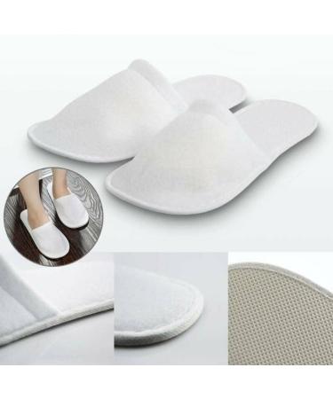 Holdfiturn 20 Pairs Disposable Slippers Closed Toe Fabric Spa Slippers White Unisex Spa Hotel Guest Slippers for Home Party Travel - Buy Online on GoSupps.com