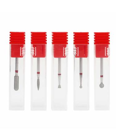 5 Type Nail Art Manicure Drill Bits Nail Drill Bits Pedicure Manicure Grinding Head Portable Polishing Accessory Bits Set for Nail Art Manicure
