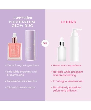 Evereden Postpartum Glow Duo - Petit Bouquet Belly Oil & Nourishing Stretch Mark Cream - Dermatologist-Developed Clean & Vegan Maternity Skincare Postpartum Gifts for New Mom - Stretch Mark Reduction - Buy Online on GoSupps.com