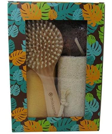Complete Exfoliating Kit: Body Brush, Loofah Sponge, Bath Towel & Pumice Stone - Buy Online on GoSupps.com