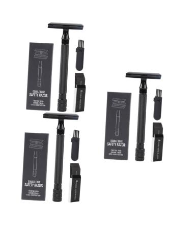 3 Sets Manual Shaver Razor Face Beard Shaver Manual Beard Shaver Hair Shaver Manual Shaving Cutter Old Style Shaver