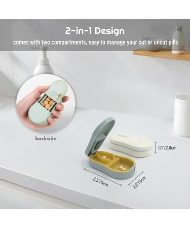 Portable Travel Pill Cutter with Blade Guard - Compact & Lightweight Pill Splitter with Silicone Holder - Ideal for Easy Medication Management - Buy Online on GoSupps.com