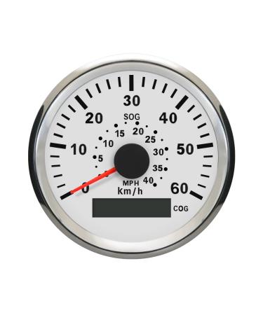 ELING GPS speedometer 0 60 km/h 0 40 mph speed meter for boat yacht ships with backlight 85 mm 12 V/24 V (LED shows course no mileage counter)