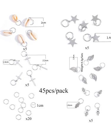 45-Piece Hair Rings & Braid Clips Set - Dreadlocks Loops & Hair Jewelry for Stylish Braids - Buy Online on GoSupps.com