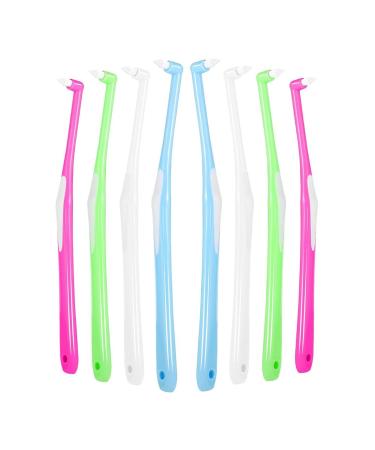Tuft to the toothbrush conical toothbrush soft toothbrush individual compact interdental intermediate brush for detail cleaning (4 colors/8 pieces)