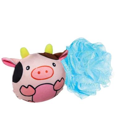 Loofah 'n Me! - Bath Sponge Bath Toy with Loofah Filling - Plush Toy with A Replaceable Loofah - Cute Pals That Create Lots of Suds and Lather - for Sensitive to Normal Skin - for All Ages Cow