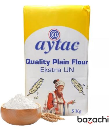 Aytac Fine Quality All Purpose Plain Baking Flour - Best for Dough Pizza and Bread 5 x 5kg - Buy Online on GoSupps.com