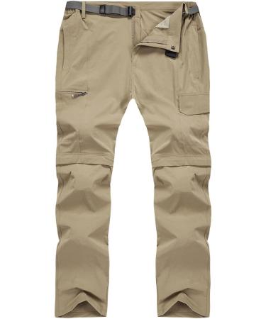 CARWORNIC Men's Zip Off Hiking Pants - Breathable Lightweight Trekking Pants for Summer Outdoor Adventures - 32 Khaki - Buy Online on GoSupps.com