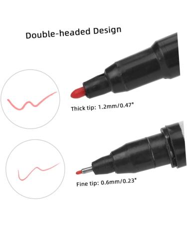 Angoily 6pcs Make up Kit Makeup Tools Dual Tip Brush Pens Surgery Marker Grease Pen Eyebrow Pencil Cosmetic 13.9x1.8cm Red - Buy Online on GoSupps.com