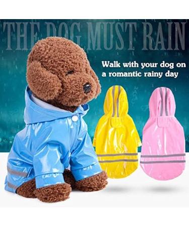 Outdoor Puppy Pet Rain Coat with Hood Waterproof Jackets PU Reflective Raincoat for Dogs Cats Apparel Clothes XL Pink - Buy Online on GoSupps.com