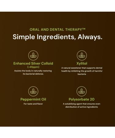 Nature's Rite Oral and Dental Therapy - Mouthwash for Fresh Breath and Healthy Gums - All Natural Oral Care Solution - Polysorbate 20 Silver Colloid Peppermint Oil - 236 ml - Buy Online on GoSupps.com