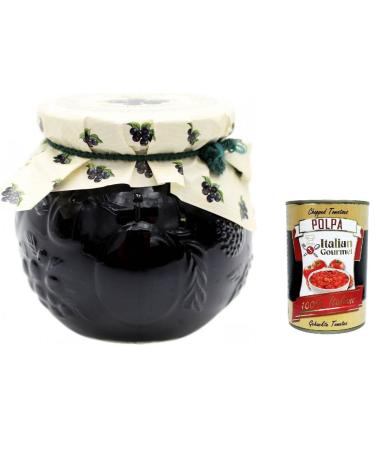 Italian Gourmet E.R. Darbo Black Blueberry Jam D'Arbo Black Blueberries Natural Jam 640g + Gourmet Italian Pulp 400g