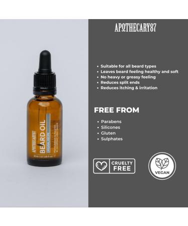 Apothecary 87 Beard Oil | Original Recipe Fragrance | Premium Formulation | Nourishing Beard Conditioner | 30ml Pack - Buy Online on GoSupps.com