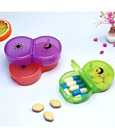 Weekly AM/PM Pill Box - Daily Organizer for Fish Oil Vitamins & Supplements | BPA-Free Dust-Proof | Colorful Rainbow Design - Buy Online on GoSupps.com
