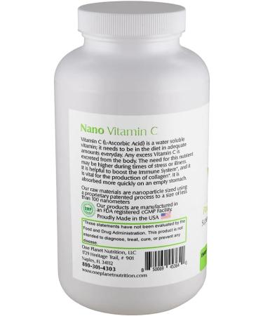 One Planet Nutrition Nano Vitamin C 250 mg Capsules (120 Count) - Nano Particle Size Ascorbic Acid from Lime Extract for Max Absorption - Supports Immune Health & Collagen Production - Non GMO Vegan - Buy Online on GoSupps.com